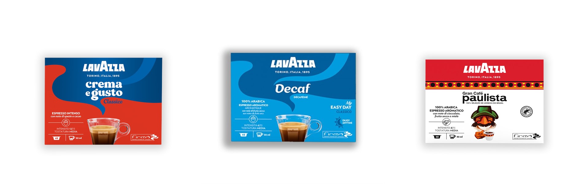 Capsule Lavazza Firma — Crema e Gusto, Decaf e Gran Café Paulista